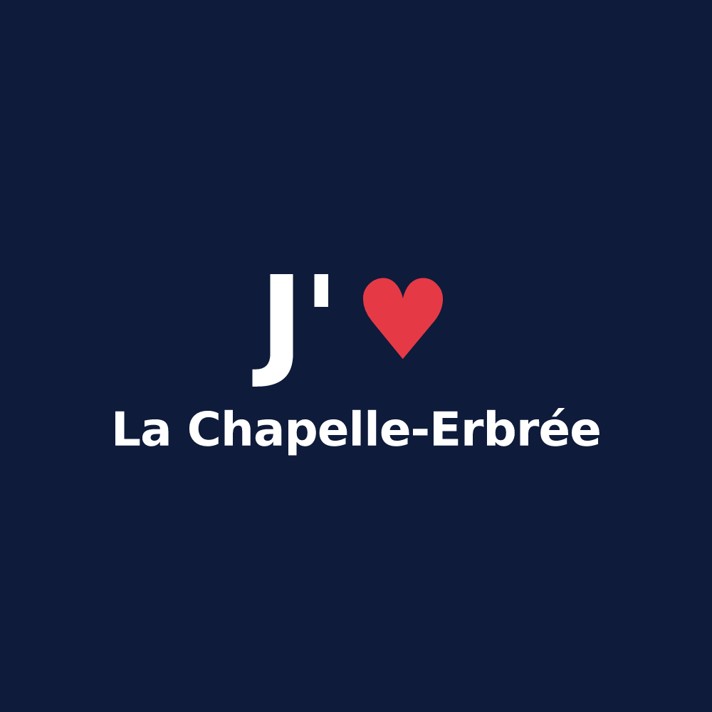 T-shirt personnalisé La Chapelle-Erbrée — design J'aime La Chapelle-Erbrée