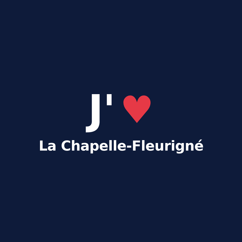 T-shirt personnalisé La Chapelle-Fleurigné — design J'aime La Chapelle-Fleurigné