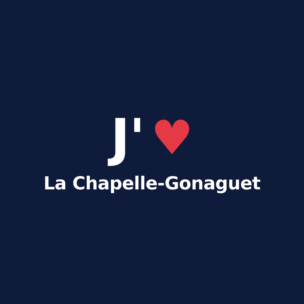 T-shirt personnalisé La Chapelle-Gonaguet — design J'aime La Chapelle-Gonaguet