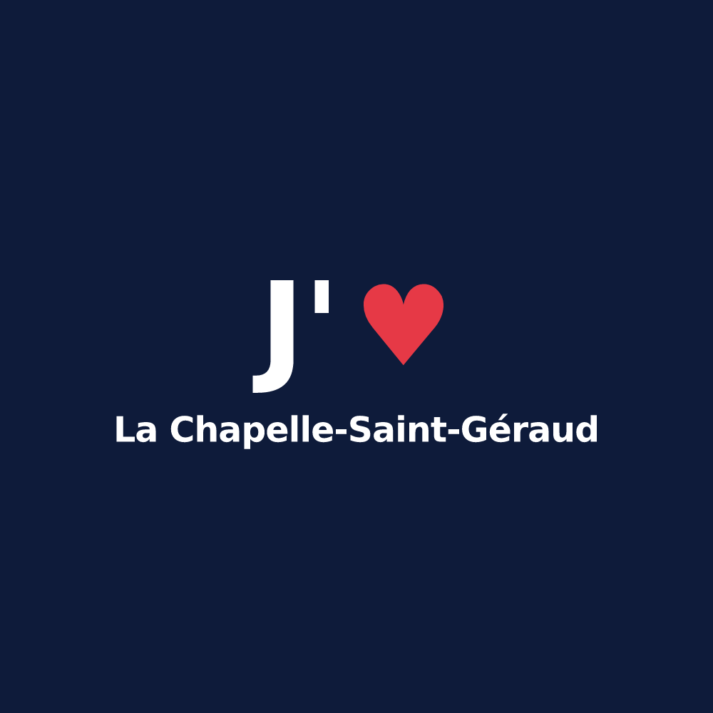 T-shirt personnalisé La Chapelle-Saint-Géraud — design J'aime La Chapelle-Saint-Géraud