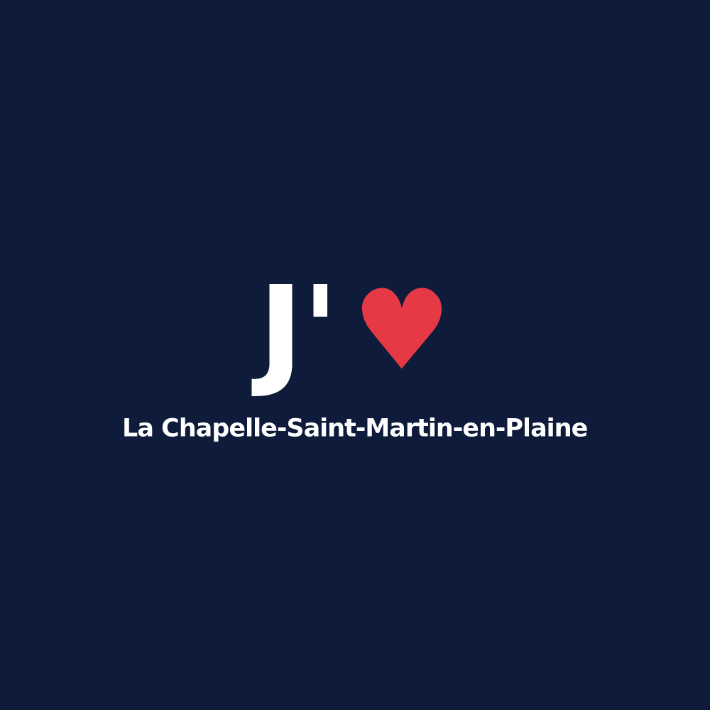 T-shirt personnalisé La Chapelle-Saint-Martin-en-Plaine — design J'aime La Chapelle-Saint-Martin-en-Plaine