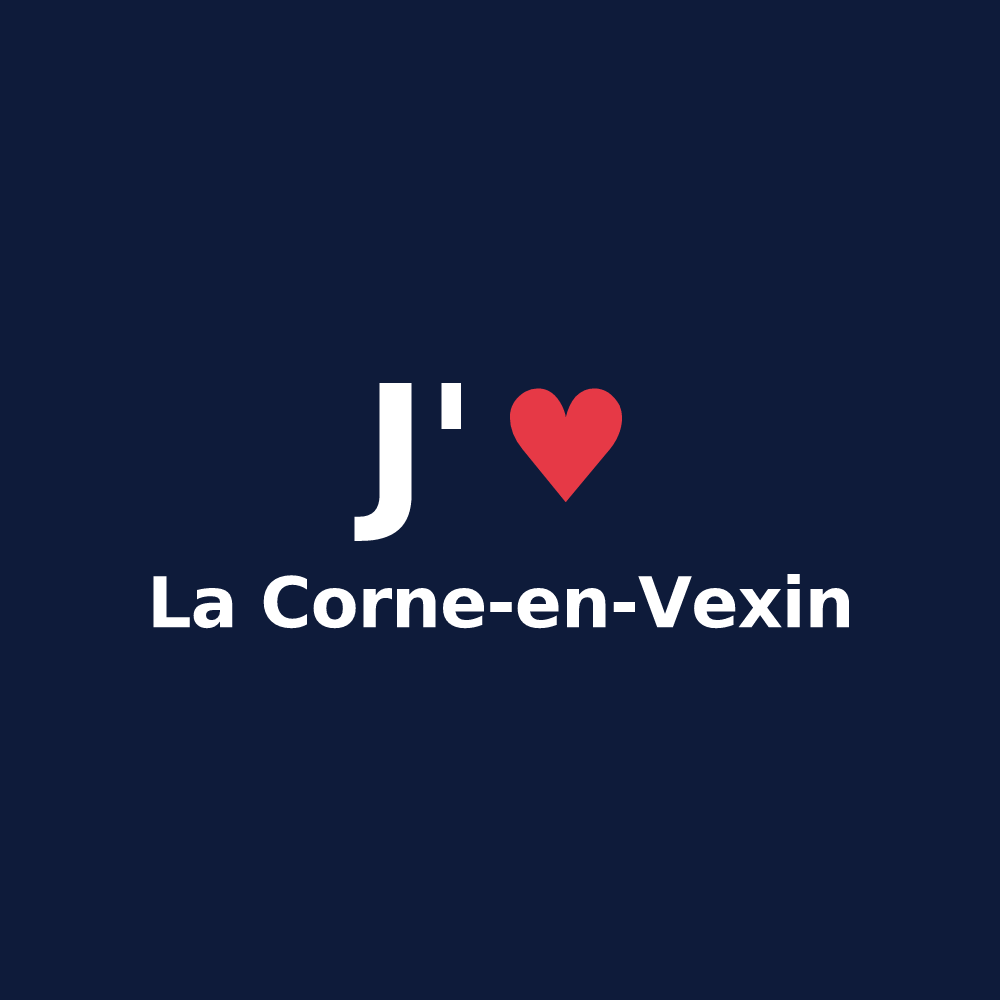 T-shirt personnalisé La Corne-en-Vexin — design J'aime La Corne-en-Vexin