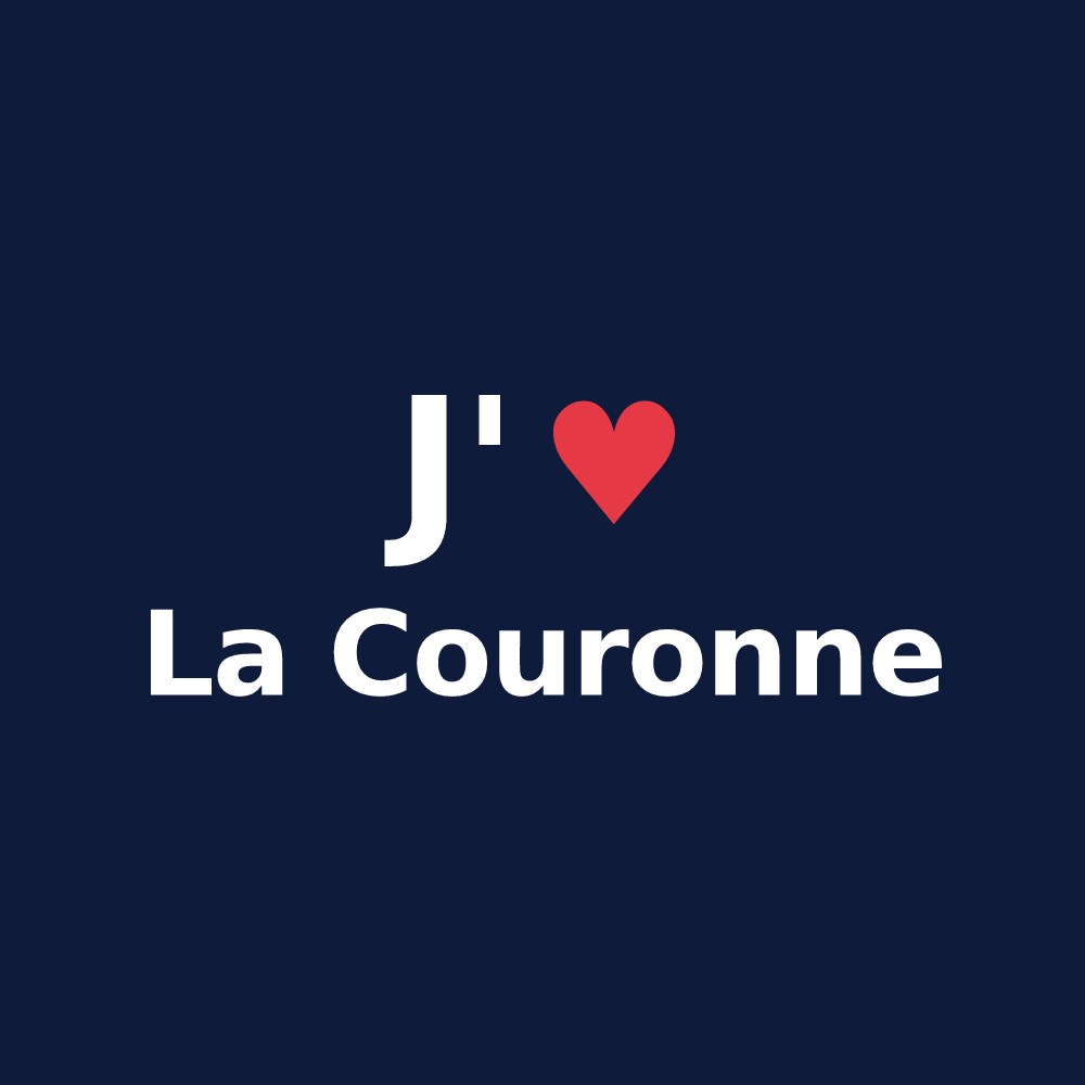 T-shirt personnalisé La Couronne — design J'aime La Couronne