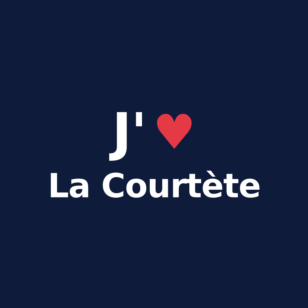 T-shirt personnalisé La Courtète — design « J'aime La Courtète » imprimé sur le t-shirt