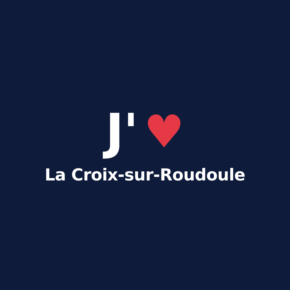 T-shirt personnalisé La Croix-sur-Roudoule — design « J'aime La Croix-sur-Roudoule » imprimé sur le t-shirt