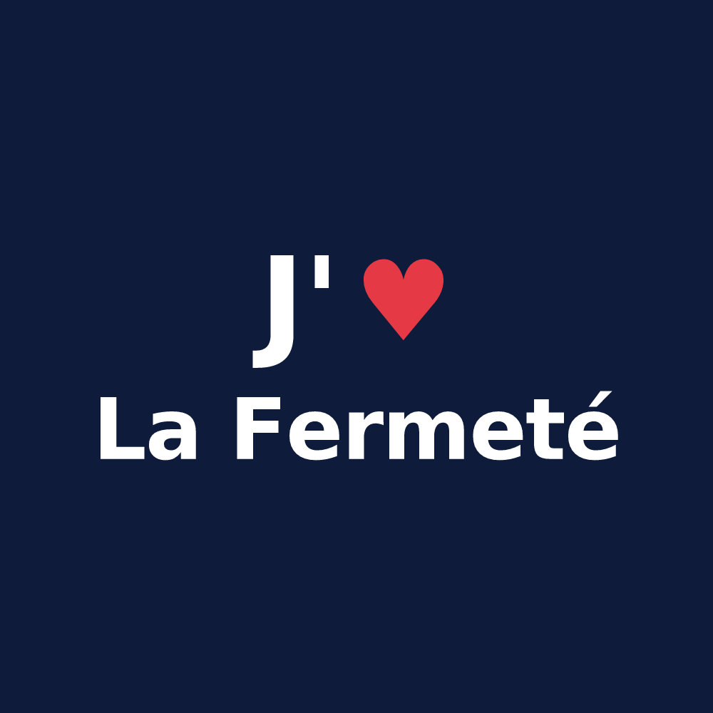 T-shirt personnalisé La Fermeté — design J'aime La Fermeté