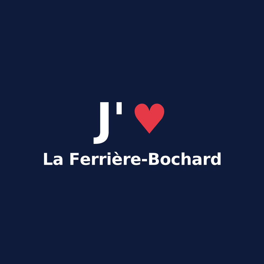 T-shirt personnalisé La Ferrière-Bochard — design J'aime La Ferrière-Bochard
