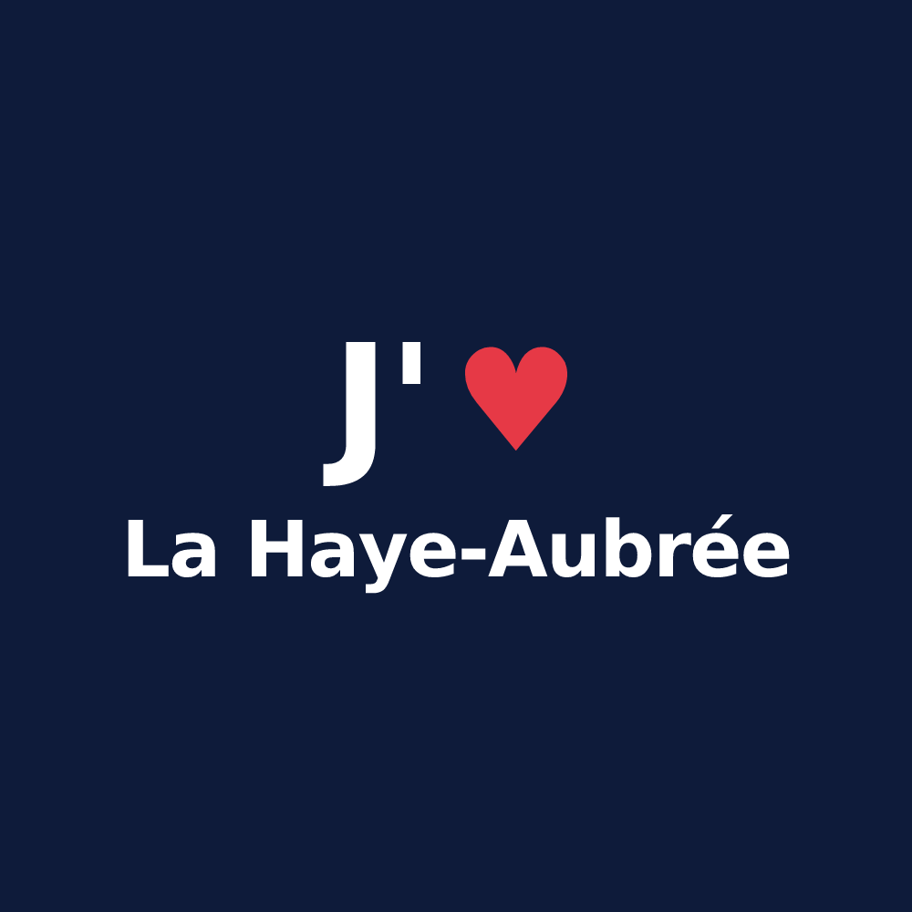 T-shirt personnalisé La Haye-Aubrée — design J'aime La Haye-Aubrée