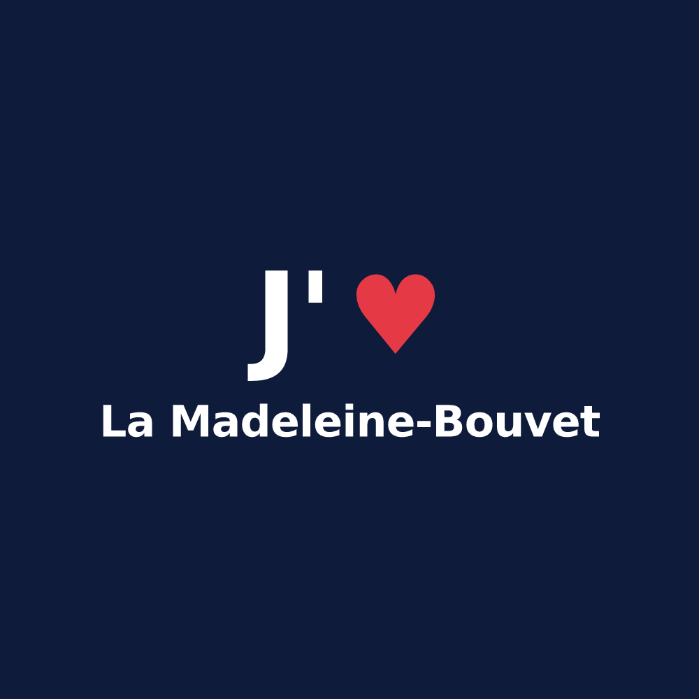 T-shirt personnalisé La Madeleine-Bouvet — design J'aime La Madeleine-Bouvet