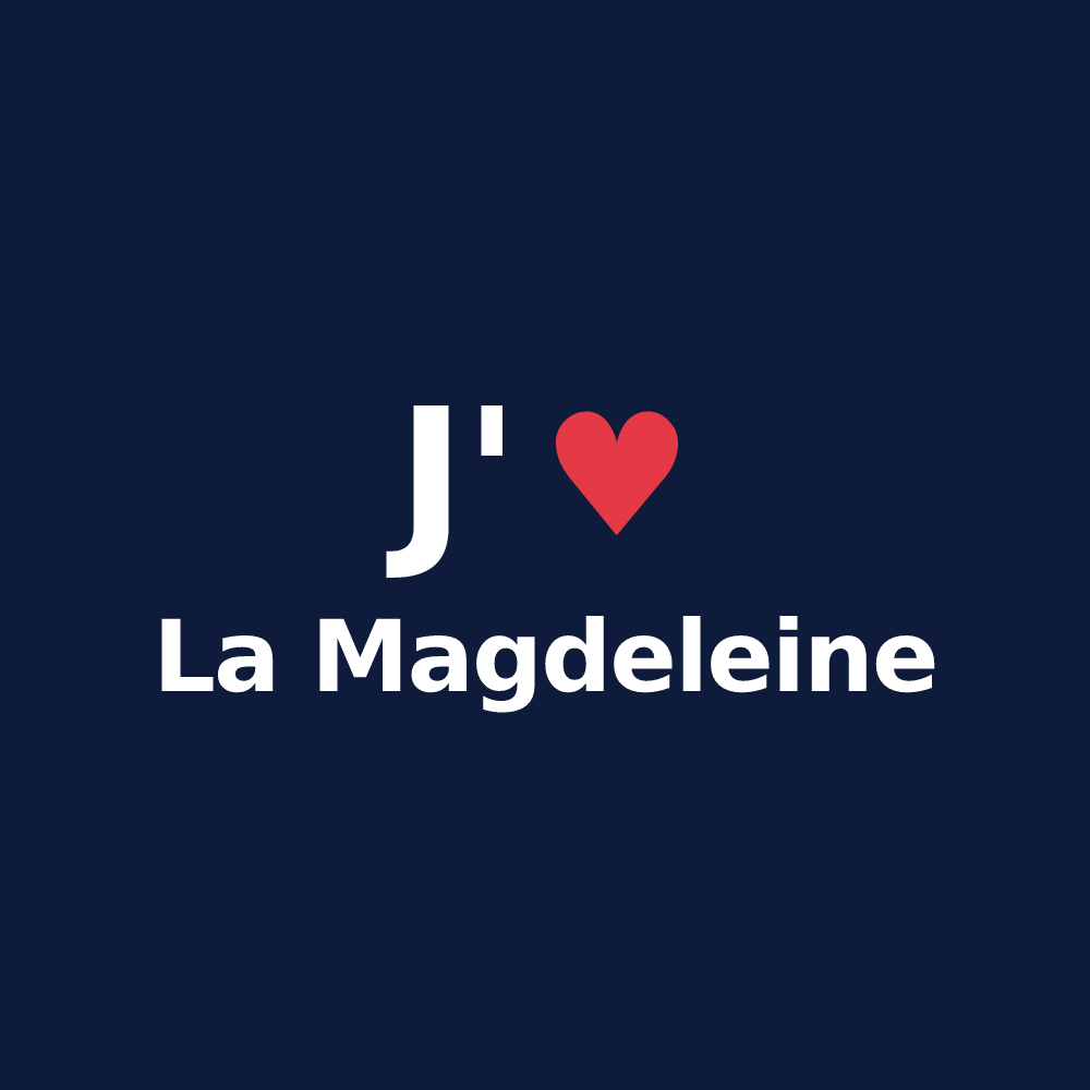 T-shirt personnalisé La Magdeleine — design J'aime La Magdeleine