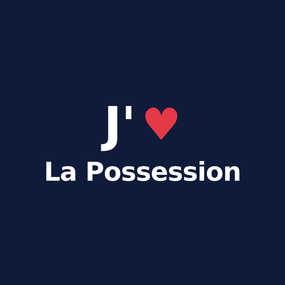 T-shirt personnalisé La Possession — design « J'aime La Possession » imprimé sur le t-shirt