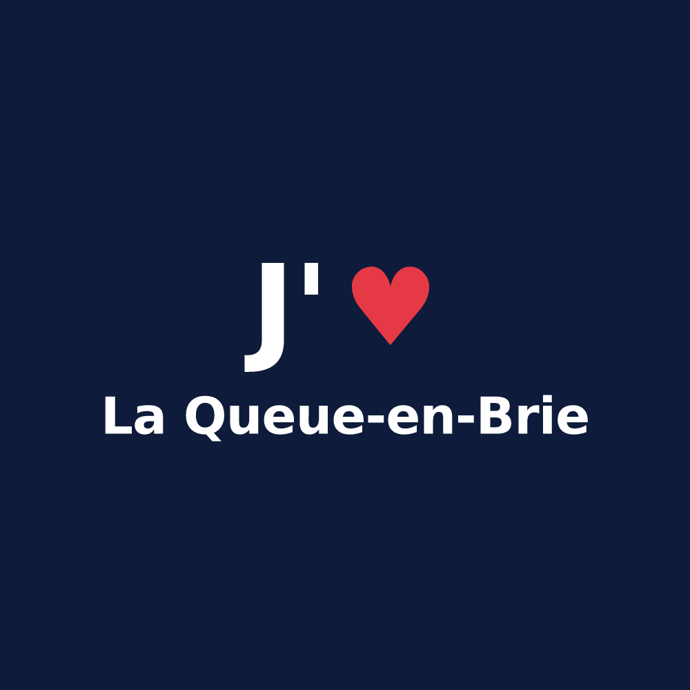 T-shirt personnalisé La Queue-en-Brie — design J'aime La Queue-en-Brie