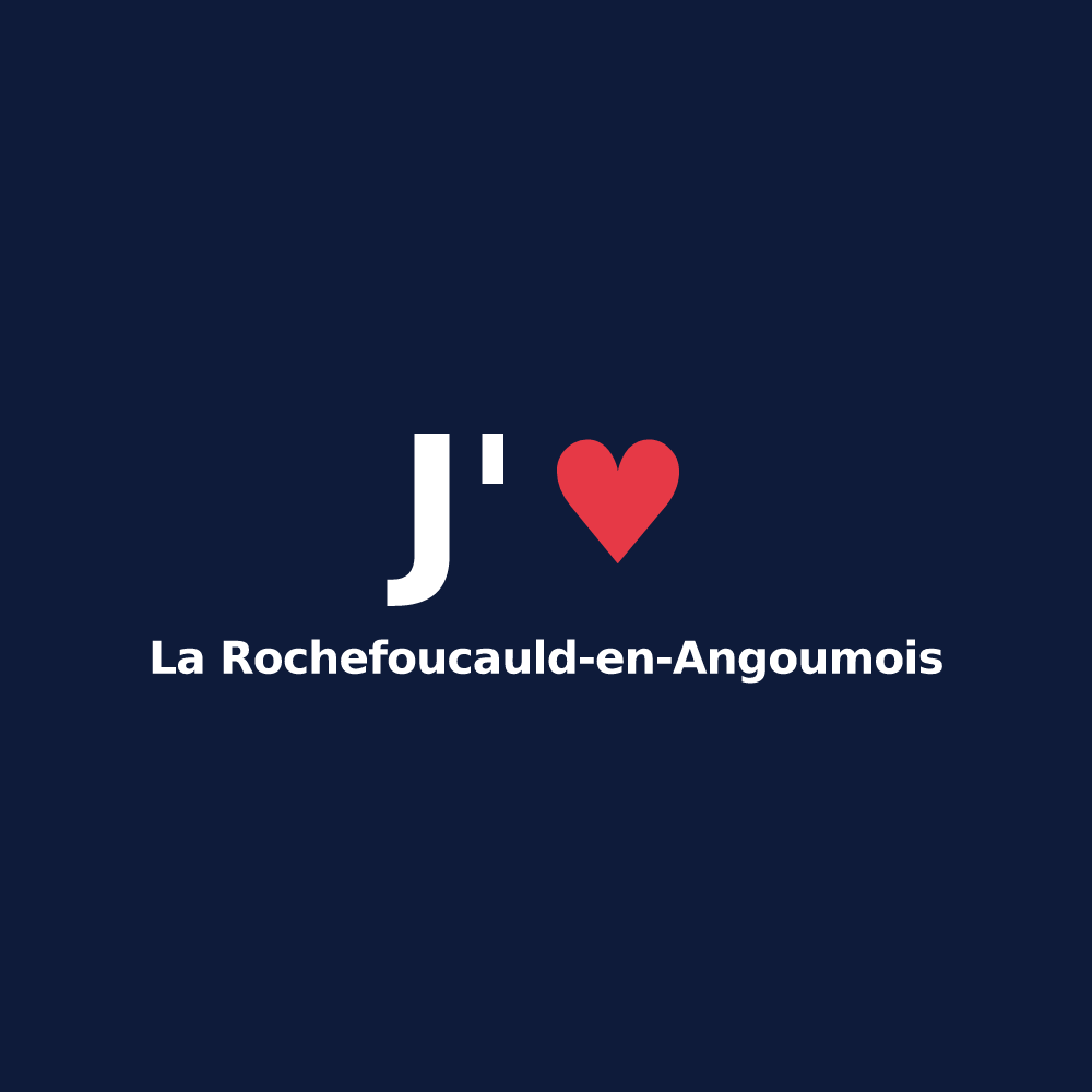 T-shirt personnalisé La Rochefoucauld-en-Angoumois — design J'aime La Rochefoucauld-en-Angoumois