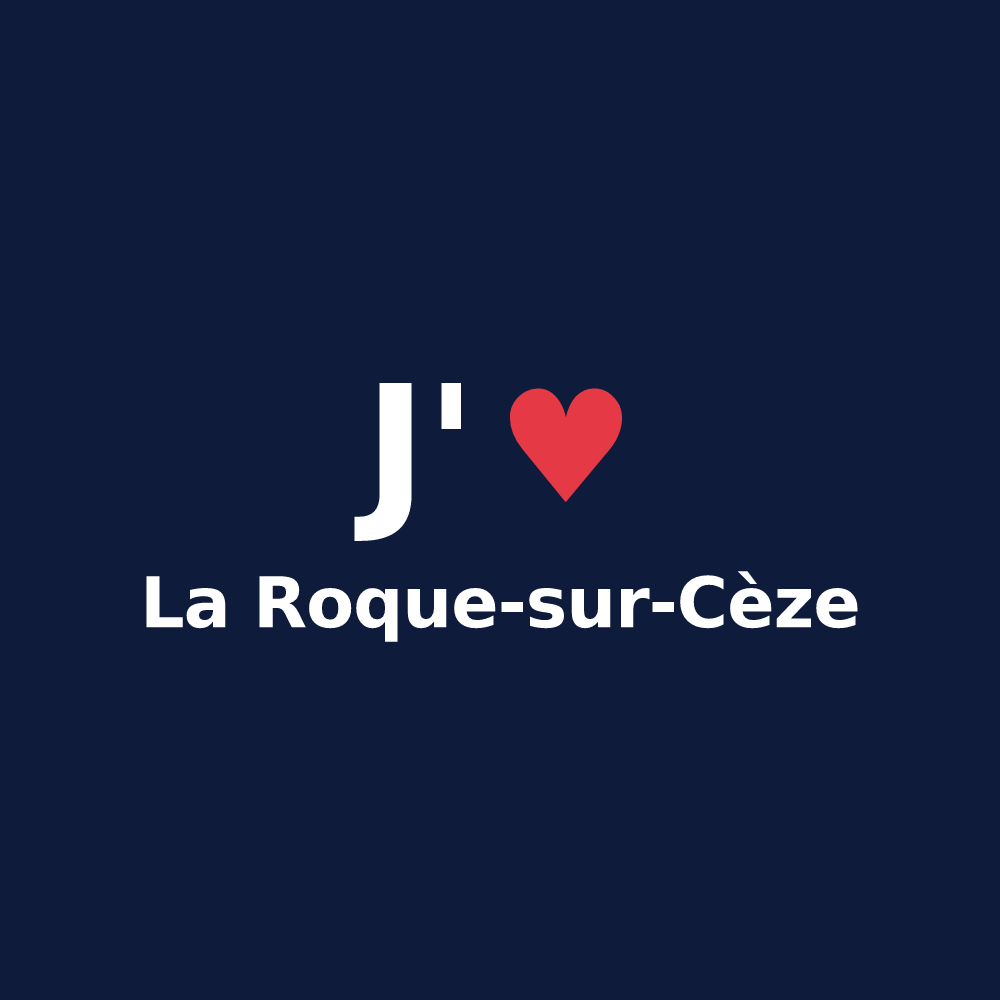 T-shirt personnalisé La Roque-sur-Cèze — design J'aime La Roque-sur-Cèze