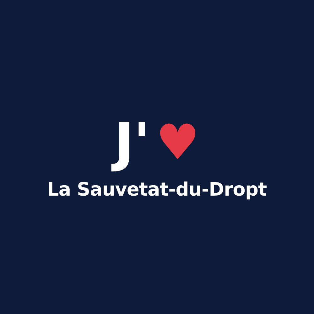 T-shirt personnalisé La Sauvetat-du-Dropt — design J'aime La Sauvetat-du-Dropt