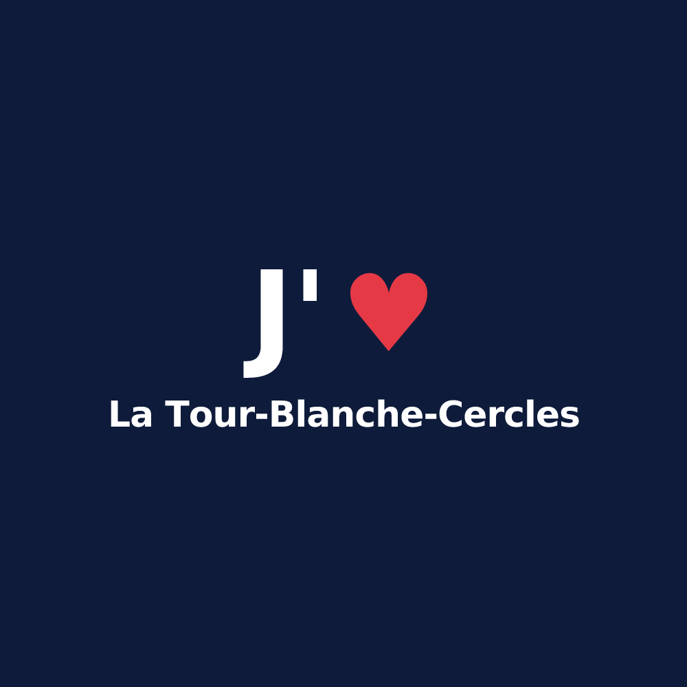 T-shirt personnalisé La Tour-Blanche-Cercles — design J'aime La Tour-Blanche-Cercles
