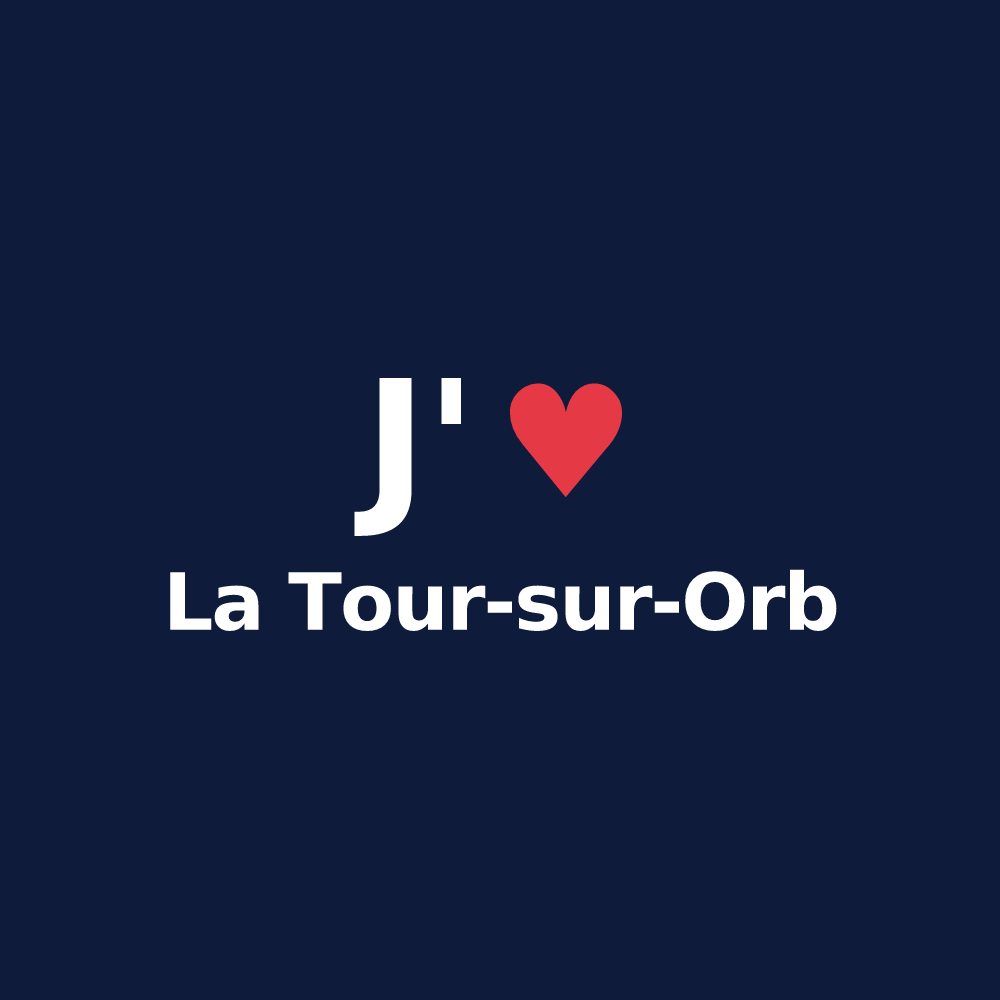 T-shirt personnalisé La Tour-sur-Orb — design J'aime La Tour-sur-Orb