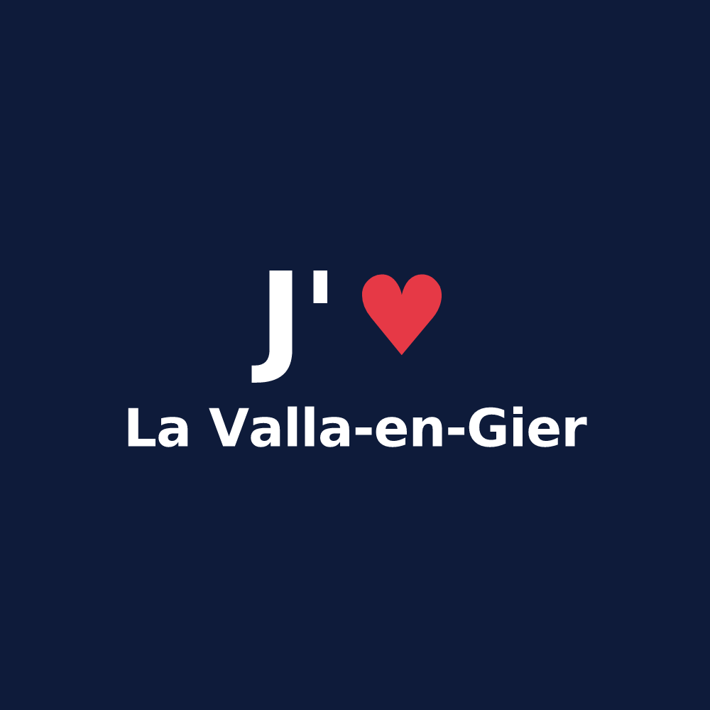 T-shirt personnalisé La Valla-en-Gier — design J'aime La Valla-en-Gier