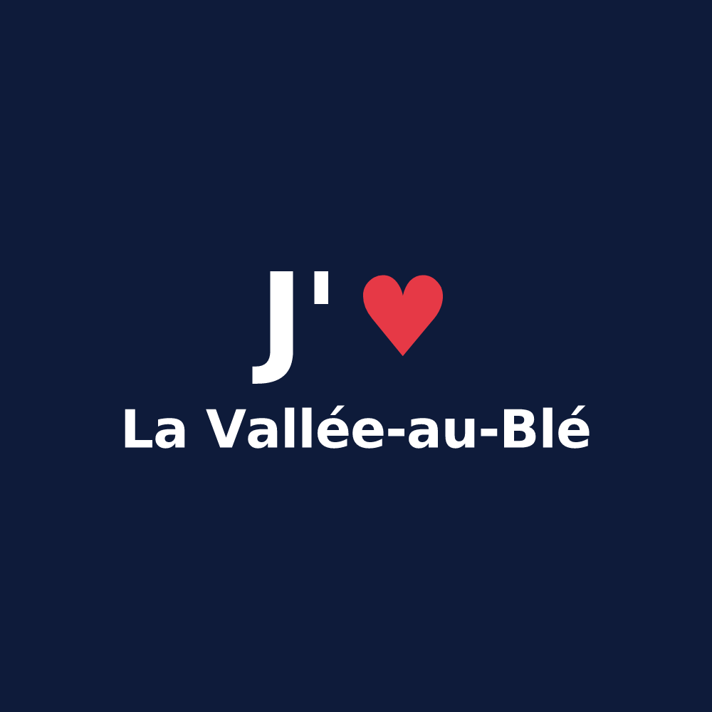 T-shirt personnalisé La Vallée-au-Blé — design J'aime La Vallée-au-Blé