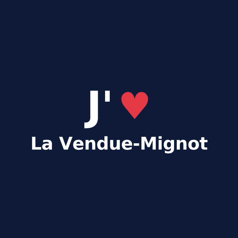 T-shirt personnalisé La Vendue-Mignot — design J'aime La Vendue-Mignot