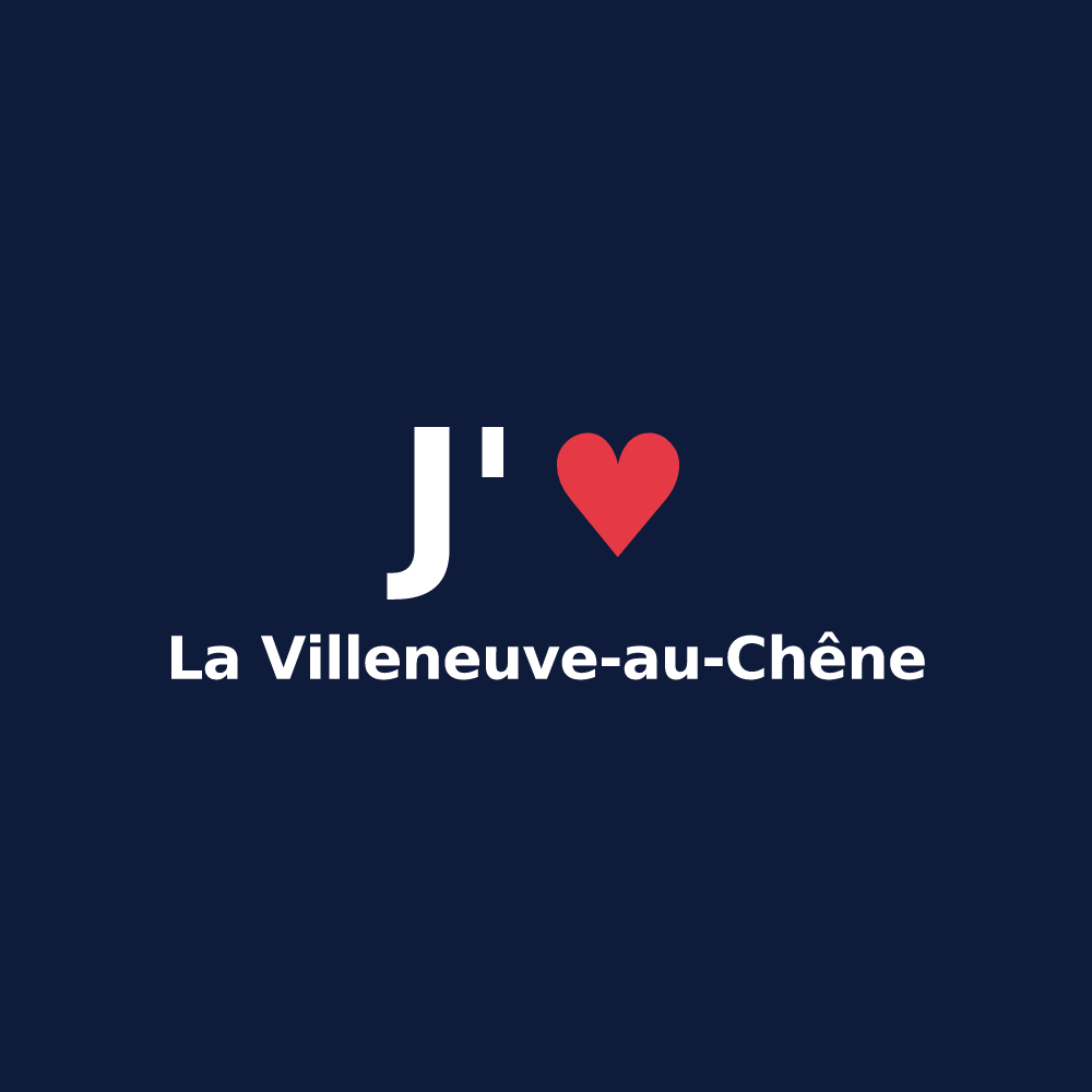 T-shirt personnalisé La Villeneuve-au-Chêne — design « J'aime La Villeneuve-au-Chêne » imprimé sur le t-shirt