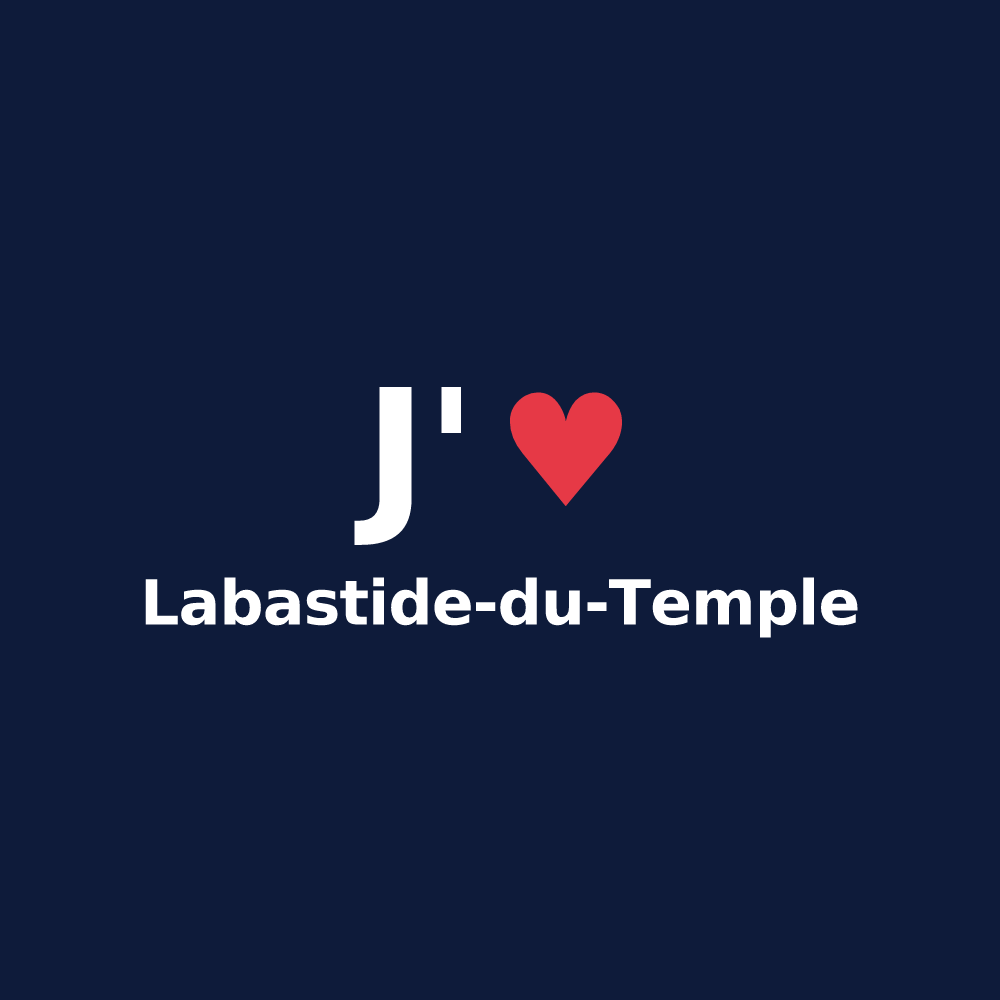 T-shirt personnalisé Labastide-du-Temple — design J'aime Labastide-du-Temple