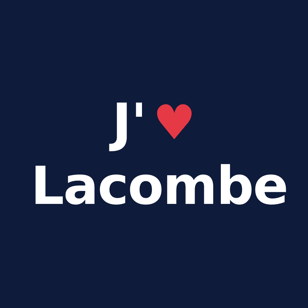T-shirt personnalisé Lacombe — design J'aime Lacombe