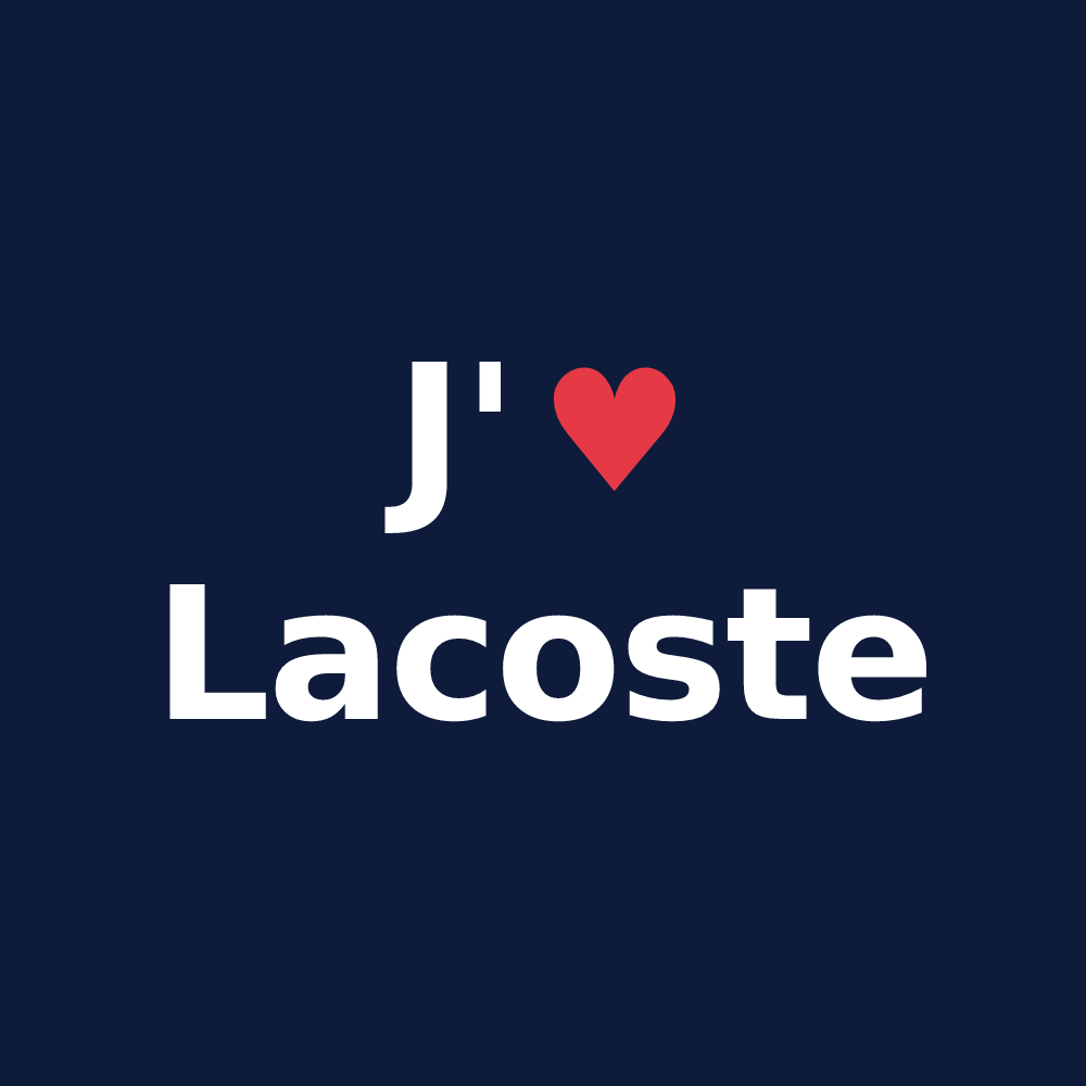 T-shirt personnalisé Lacoste — design J'aime Lacoste