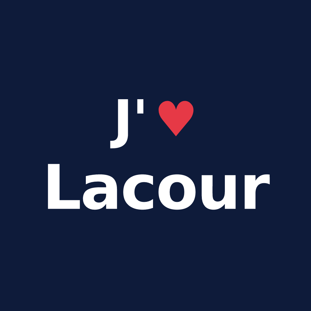 T-shirt personnalisé Lacour — design J'aime Lacour