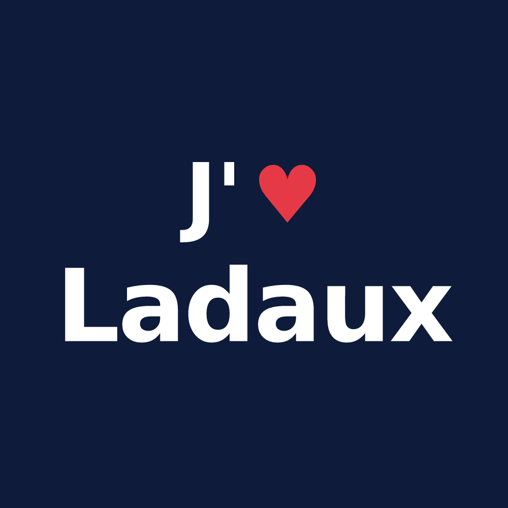 T-shirt personnalisé Ladaux — design J'aime Ladaux