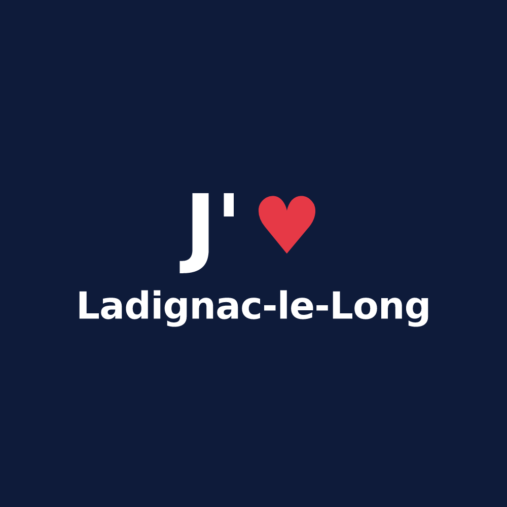 T-shirt personnalisé Ladignac-le-Long — design J'aime Ladignac-le-Long