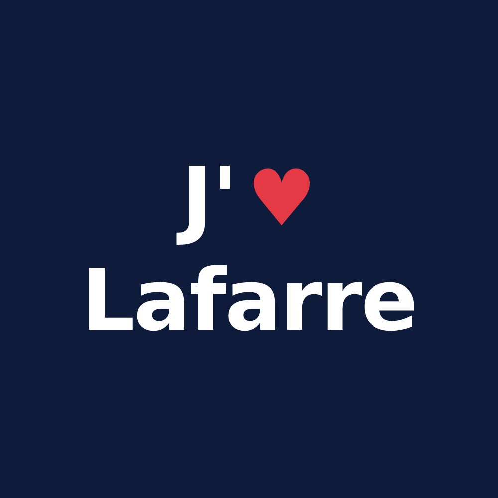 T-shirt personnalisé Lafarre — design J'aime Lafarre