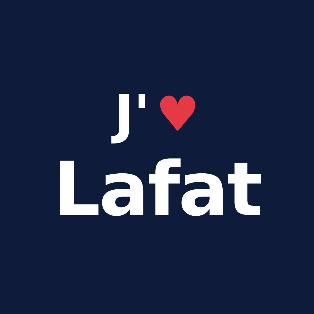 T-shirt personnalisé Lafat — design J'aime Lafat