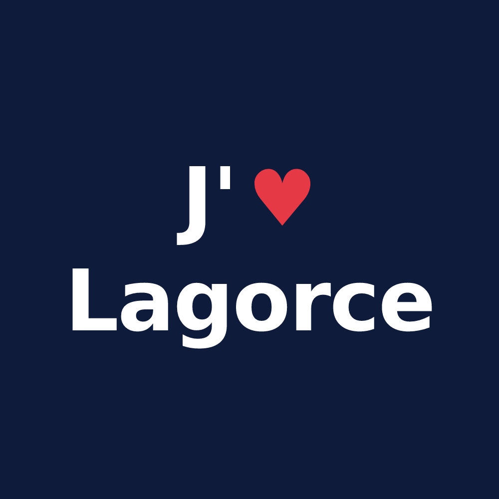 T-shirt personnalisé Lagorce — design « J'aime Lagorce » imprimé sur le t-shirt