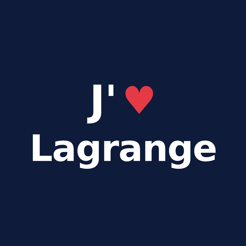 T-shirt personnalisé Lagrange — design J'aime Lagrange