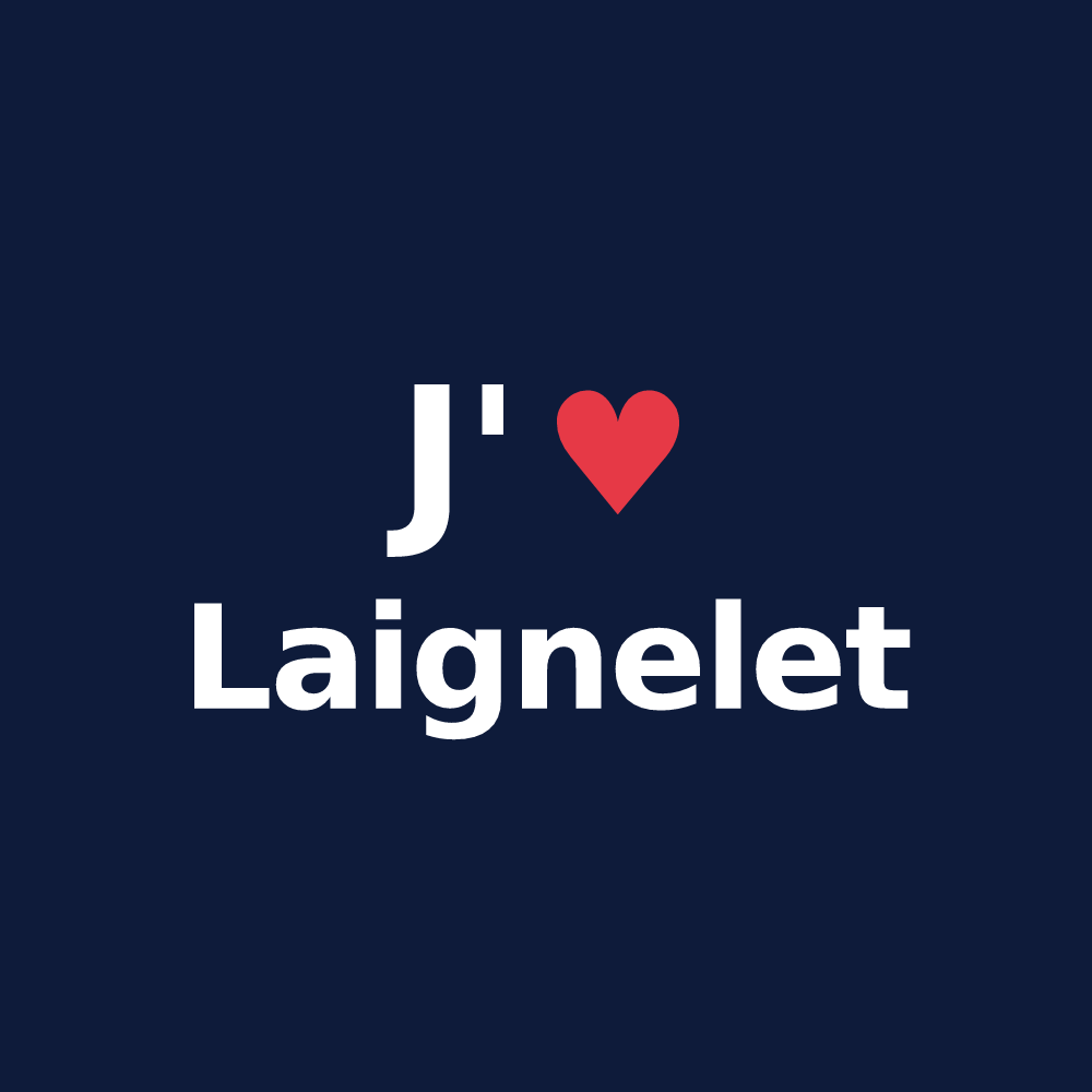 T-shirt personnalisé Laignelet — design « J'aime Laignelet » imprimé sur le t-shirt