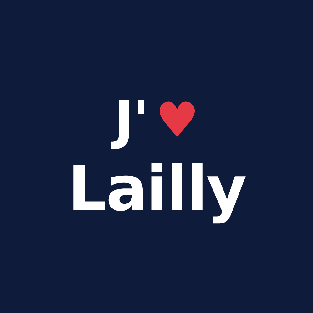 T-shirt personnalisé Lailly — design J'aime Lailly