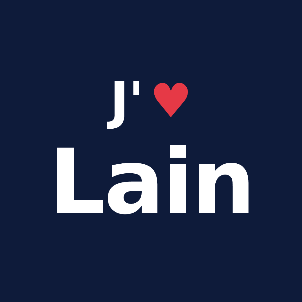 T-shirt personnalisé Lain — design « J'aime Lain » imprimé sur le t-shirt