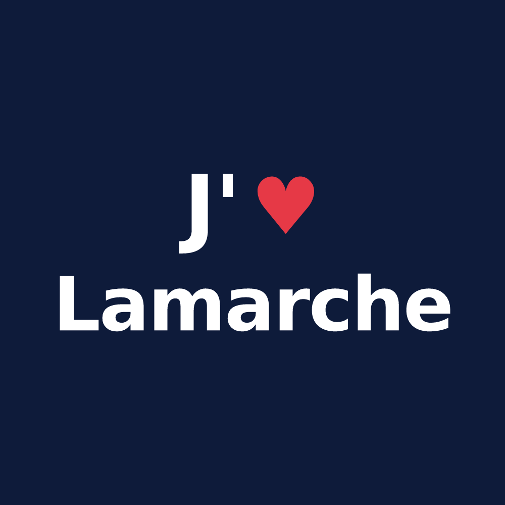 T-shirt personnalisé Lamarche — design J'aime Lamarche