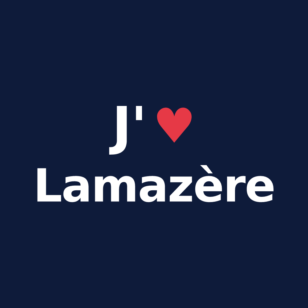 T-shirt personnalisé Lamazère — design J'aime Lamazère