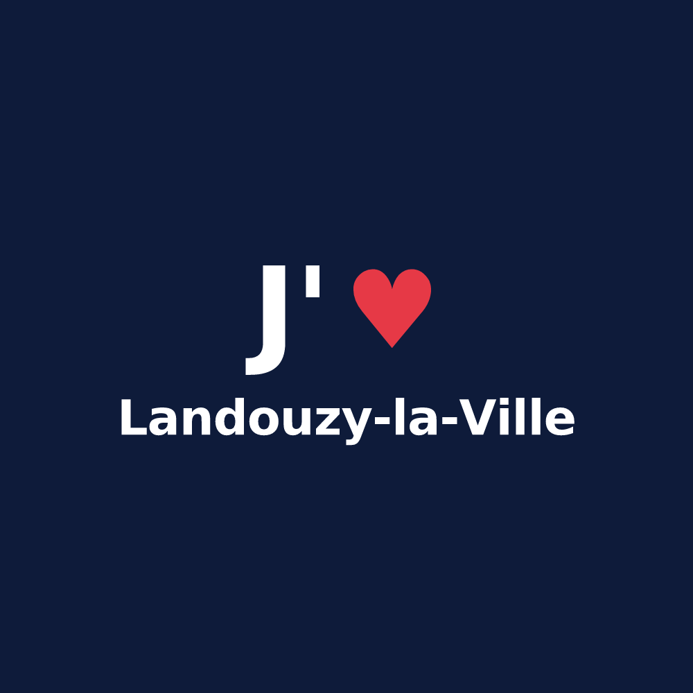 T-shirt personnalisé Landouzy-la-Ville — design « J'aime Landouzy-la-Ville » imprimé sur le t-shirt