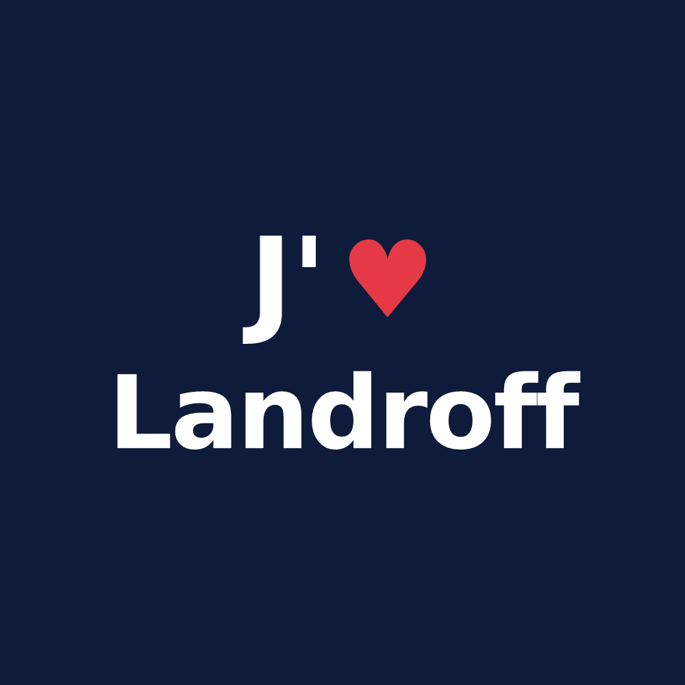 T-shirt personnalisé Landroff — design J'aime Landroff