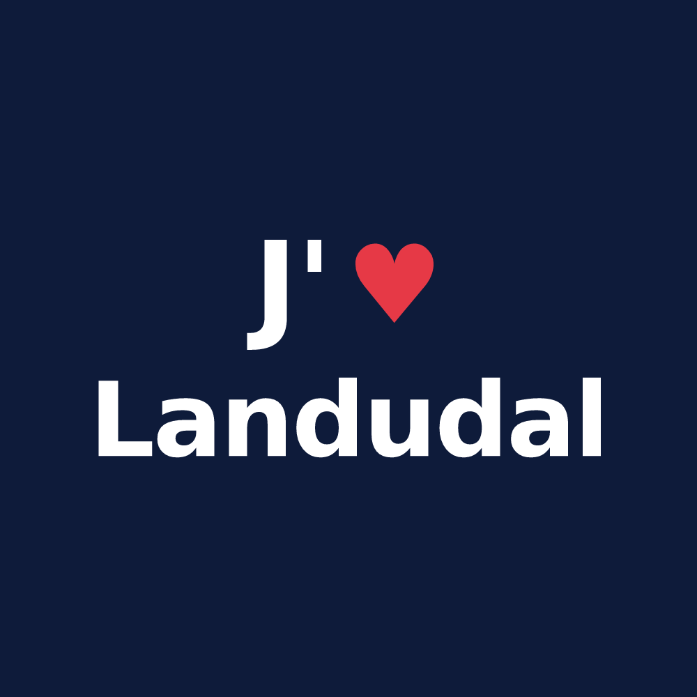 T-shirt personnalisé Landudal — design J'aime Landudal