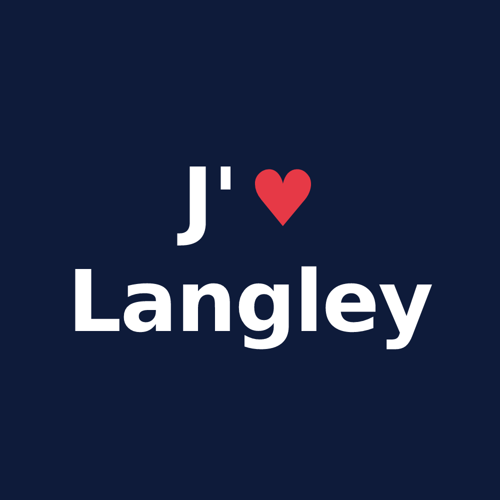T-shirt personnalisé Langley — design J'aime Langley