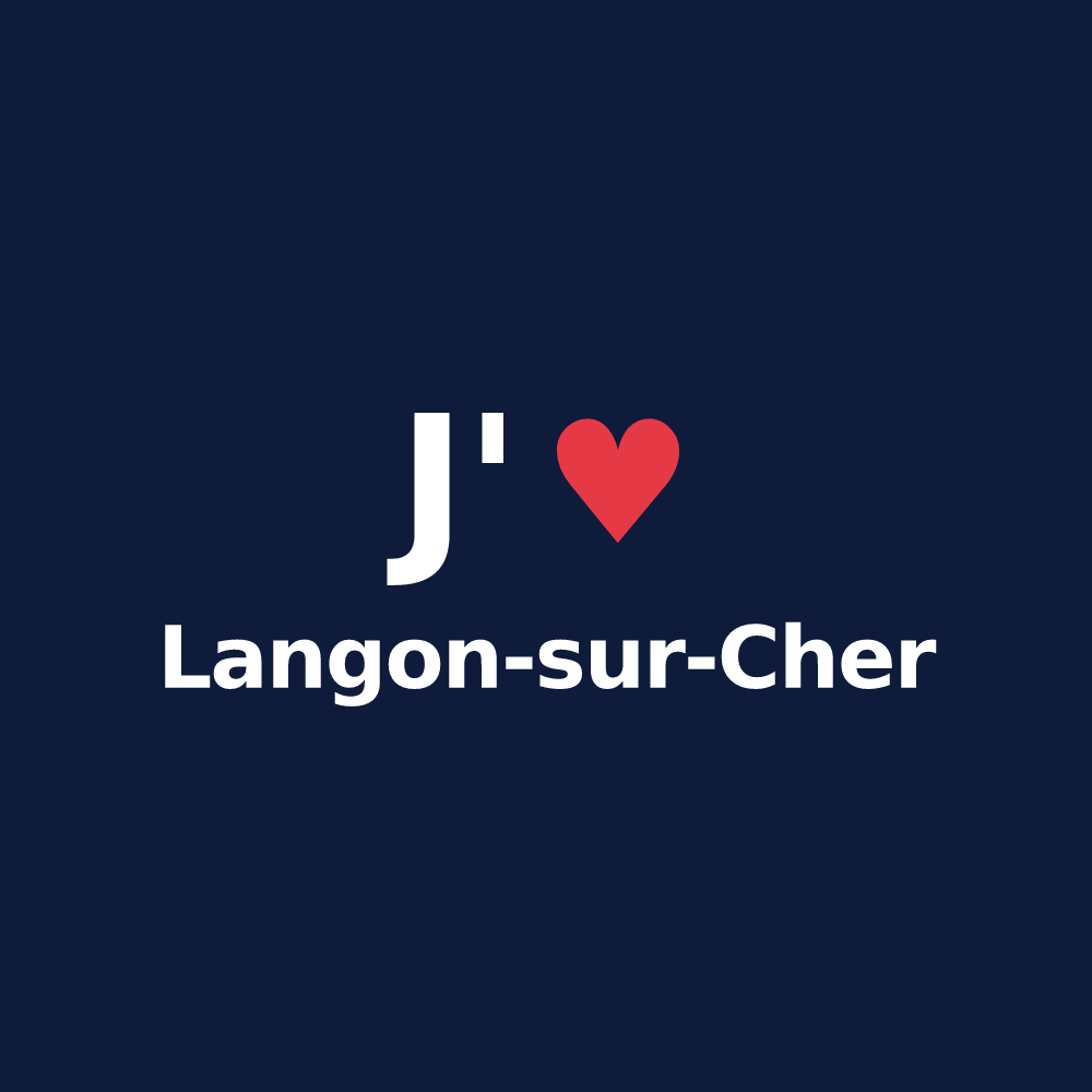 T-shirt personnalisé Langon-sur-Cher — design J'aime Langon-sur-Cher