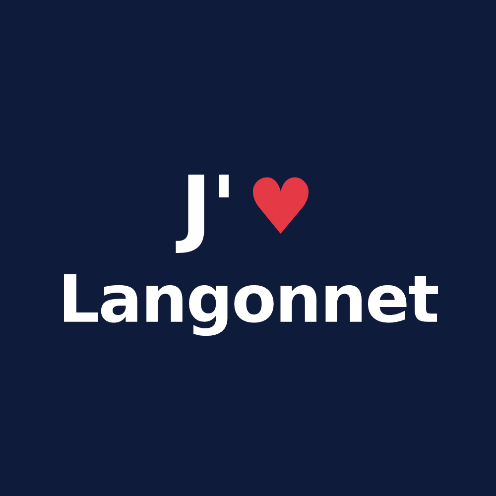 T-shirt personnalisé Langonnet — design J'aime Langonnet