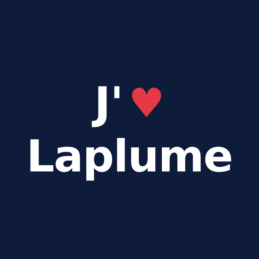 T-shirt personnalisé Laplume — design J'aime Laplume
