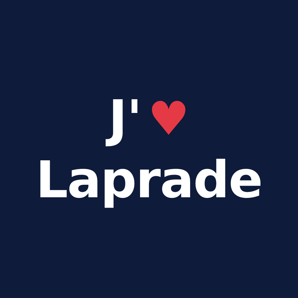 T-shirt personnalisé Laprade — design J'aime Laprade