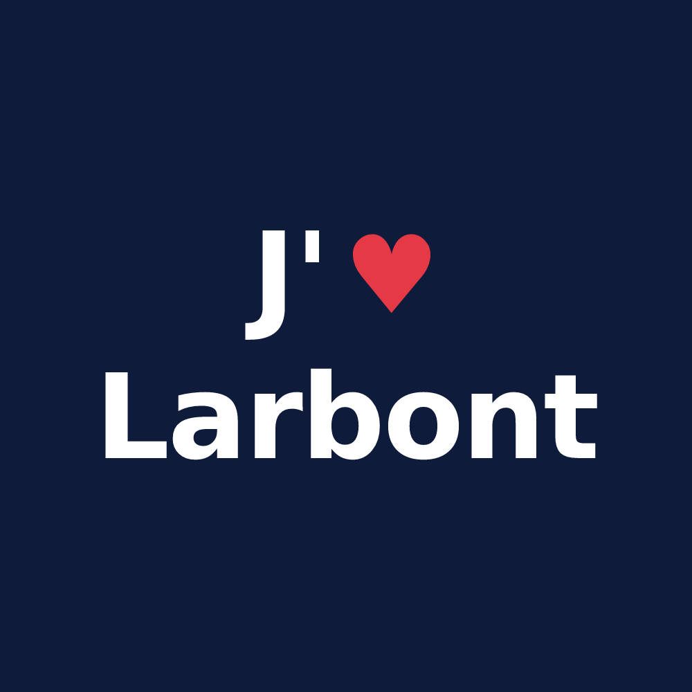 T-shirt personnalisé Larbont — design J'aime Larbont