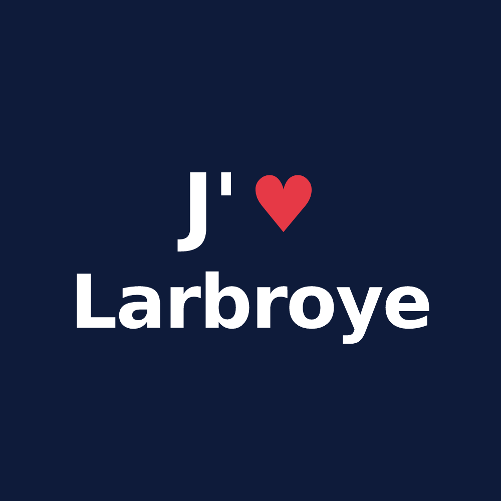 T-shirt personnalisé Larbroye — design J'aime Larbroye
